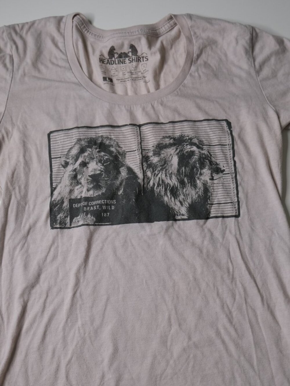 Headline Shirts vintage tee "Wild Beast" mug shot size L